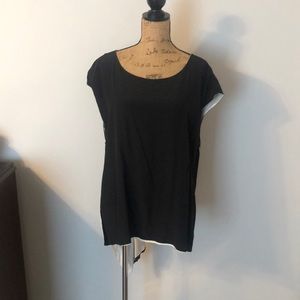 Black Women's Layered Scoop Neck Top